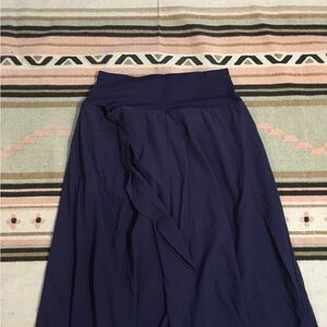 Halara faux wrap high wait stretchy navy blue skirt with shorts 12” flat waist